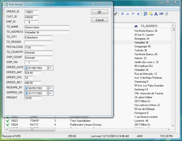 A compact, ultra-fast and affordable  dbf editor of dbf files